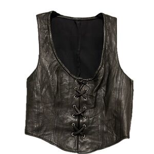 VINTAGE Faux Leather Crop Top